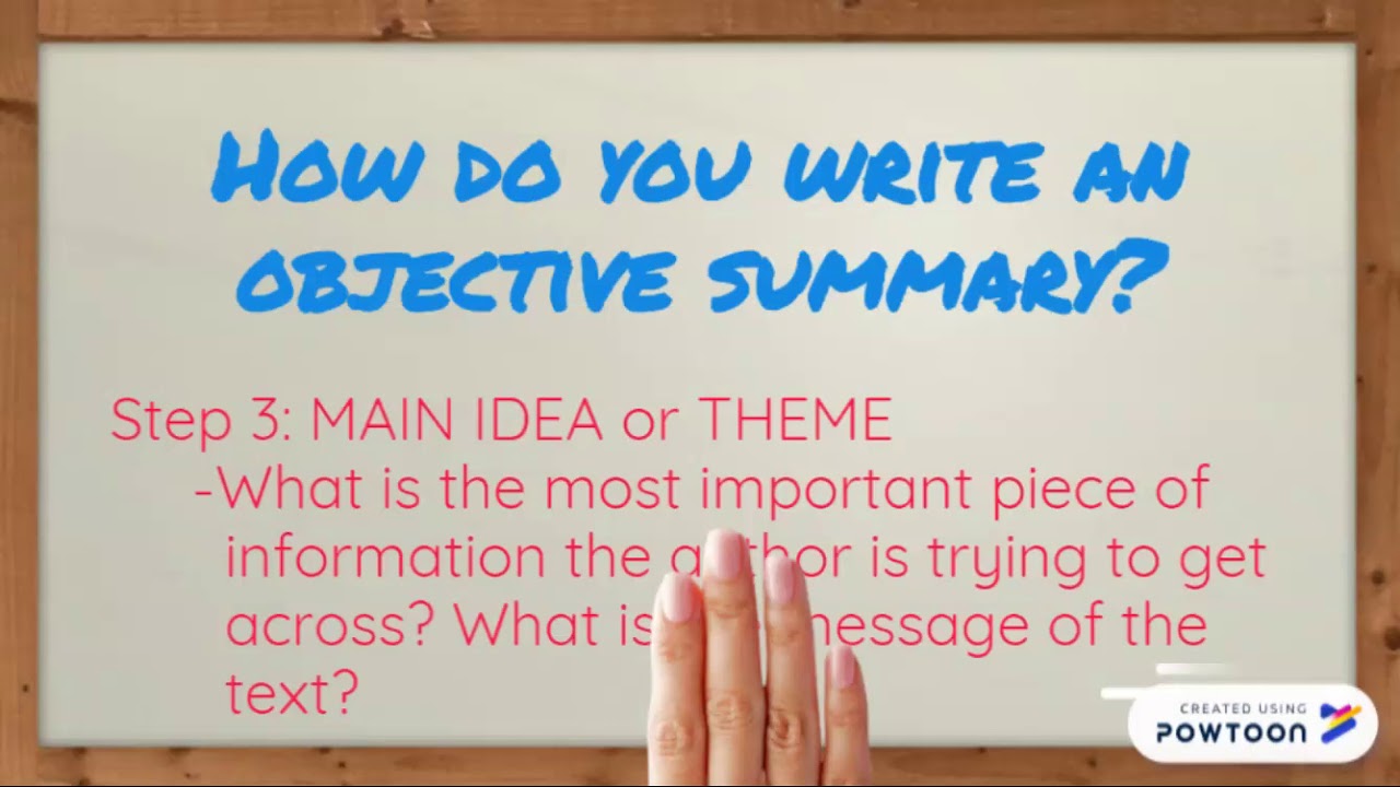 How To Write An Objective Summary Youtube