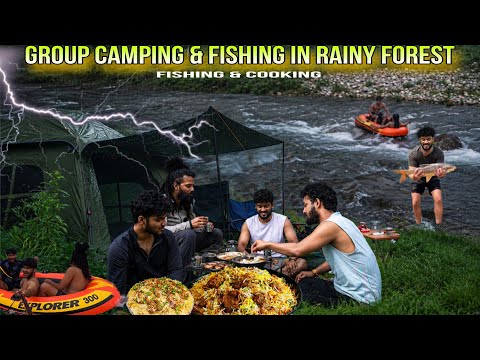 Group Night Camping & Fishing In Rainy Forest | Fishing Camping In India #vlog