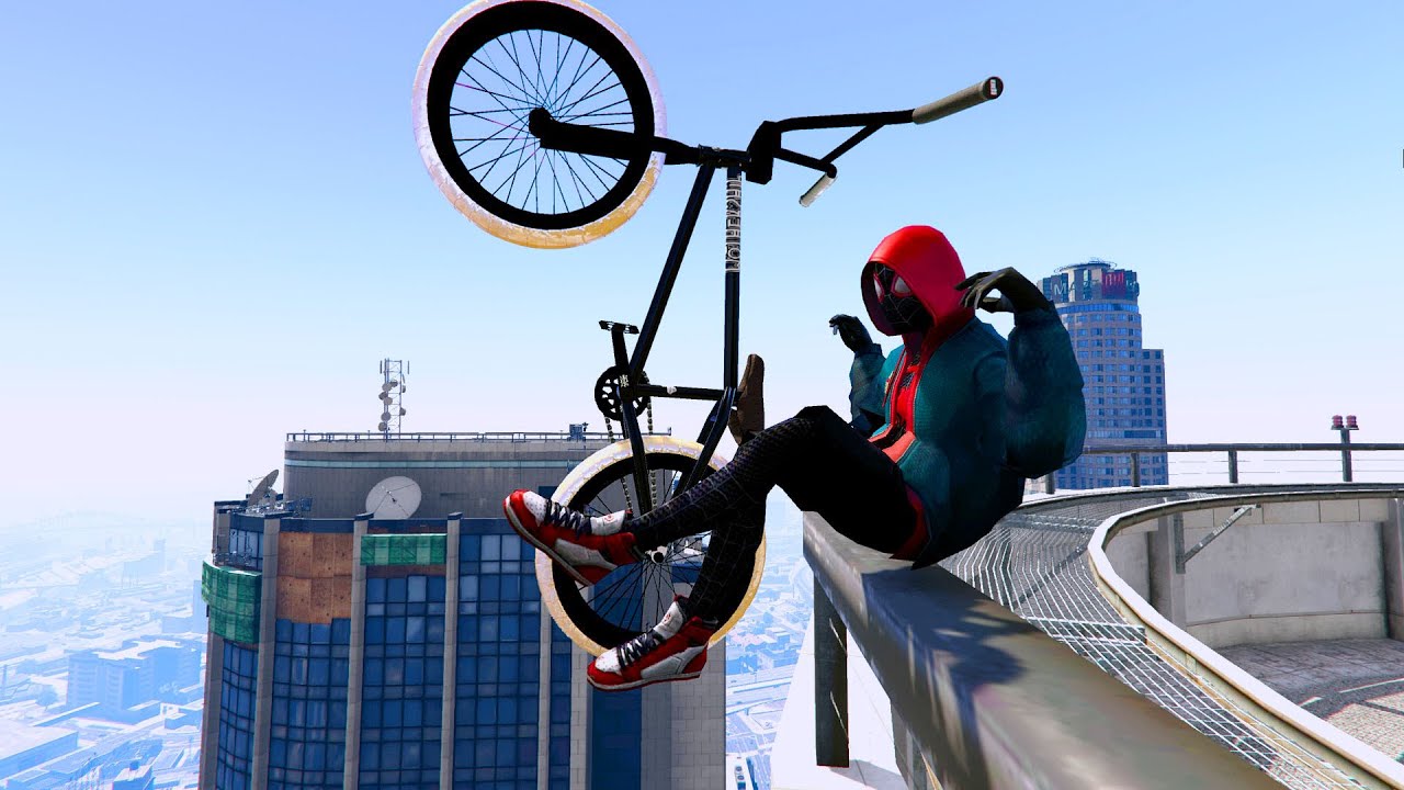 GTA 5 Spiderman BMX Parkour Jumps Vol.17 (Euphoria Ragdolls)