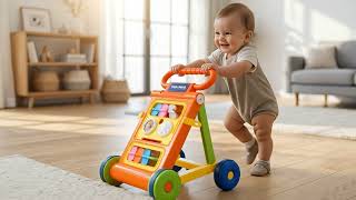 Kidsmate Baby Activity Walker Fun Learning Walker With Toy Bar Foldable Safe For 618 Months
