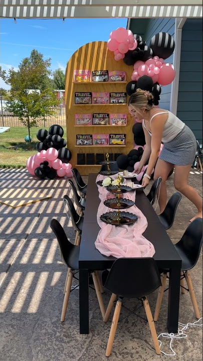 Set up my daughter's 8th birthday party💕 #birthdayparty