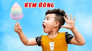 Trò Chơi Làm Kem Bông Nhiều Màu Sắc ♥ Min Min TV Minh Khoa