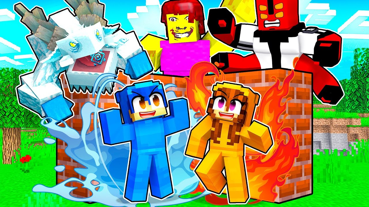 I CHEATED Using ELEMENTAL POWERS in Build to Survive! (Minecraft)