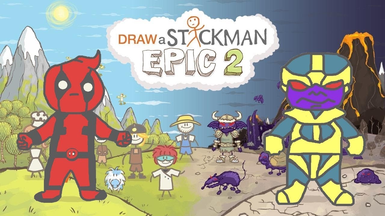 AVENGERS 4 Draw a Stickman Epic 2 Gameplay - Deadpool vs Thanos | GuideAZ