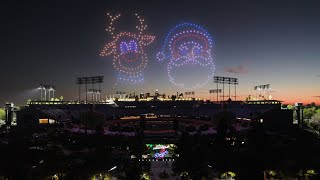 Holiday Drone Show INSIDE Dodgers Stadium! @SkyElementsDroneShows