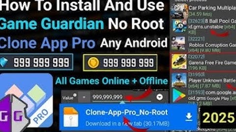 How To Install And Use Game Guardian In Clone App No Root Any Android !!2025