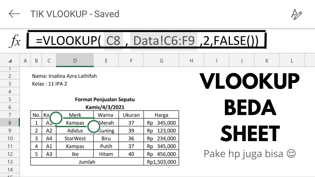 TIK | VLOOKUP BEDA SHEET 