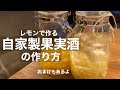 自粛期間中に仕込む果実酒の作り方【レモン編】とおまけ