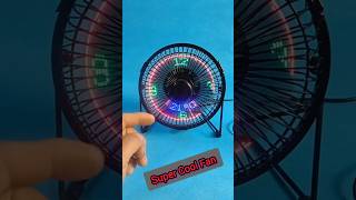 USB Mini Fan With RGB LED Display 🔥 Super Cool Desk Fan #shorts