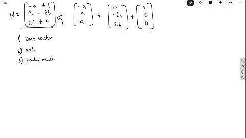 In Exercises 1-2, let W be the set of all vectors of the form shown, where a, b, and c represent ar…