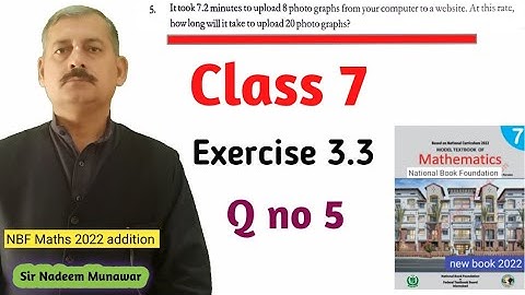 Class 7 Exercise 3.3 Q no 5 NBF Maths Ex 3.3 Direct Proportion تناسب راست Sir Nadeem Munawar