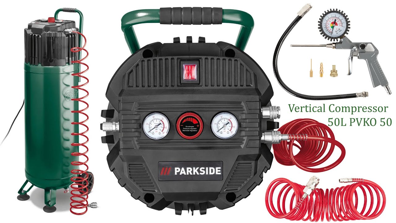 Parkside Vertical Compressor 50L PVKO 50 B2 REVIEW - YouTube