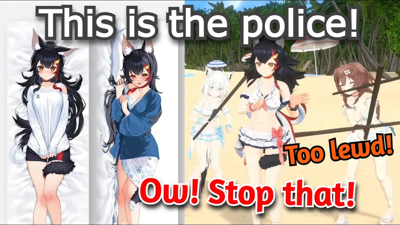 Fubuki and Korone Keep Bonking Mio Because Her Body Pillow is Too Yabai [Hololive]