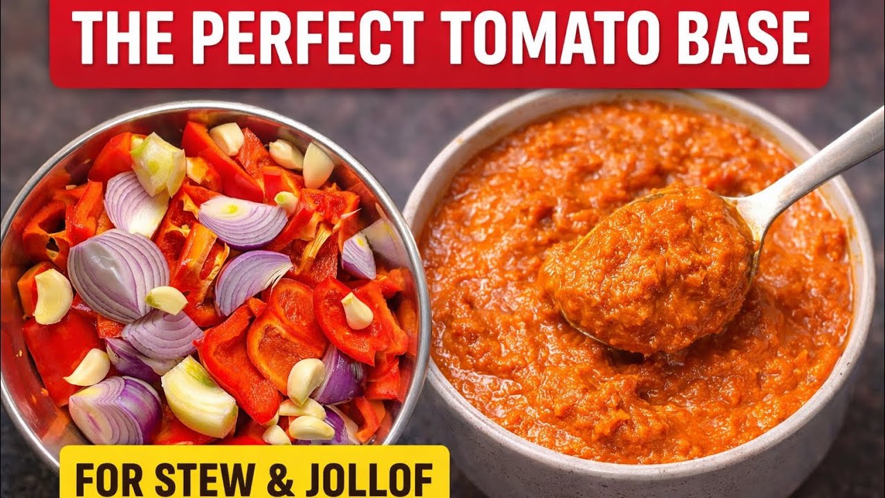 How to make a good Tomato Base | The Foundation for Jollof Rice, Stew & Easy Meal Prep