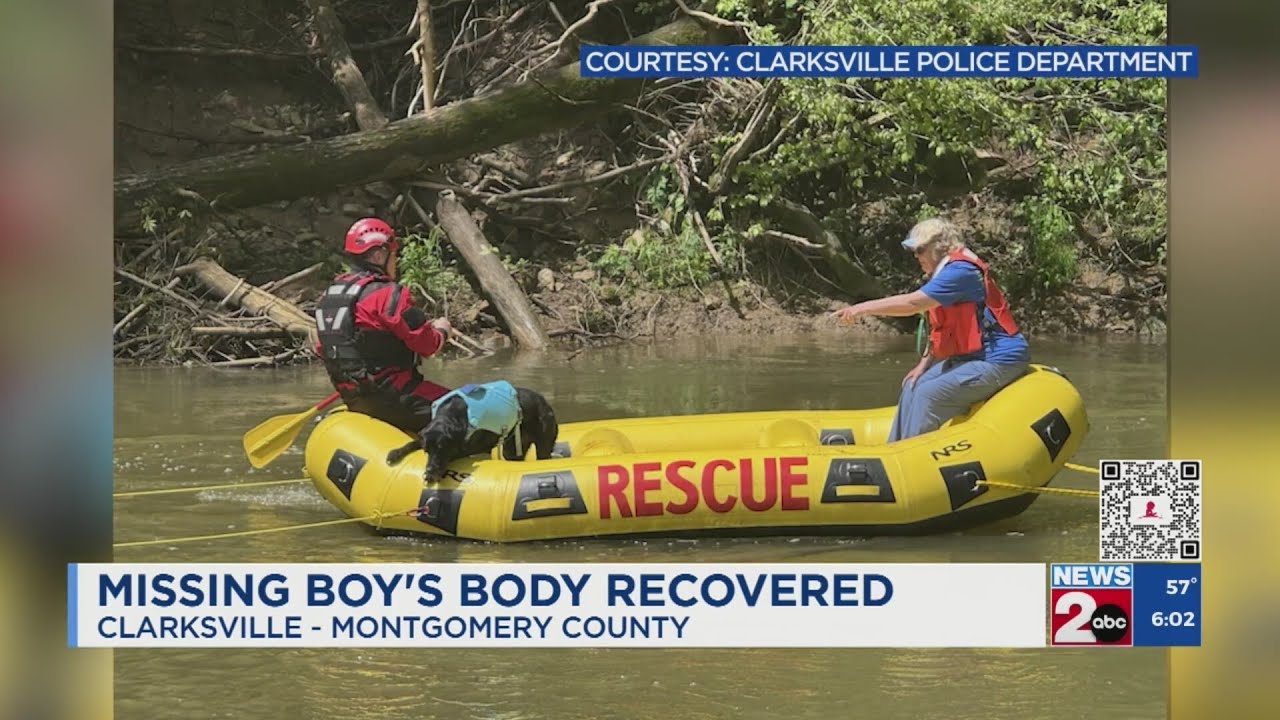 Missing boy's body recovered from Clarksville river - YouTube
