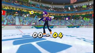 Mario & Sonic At The Olympic Winter Game - Ice Hockey Shadow, Wario, Silver & Waluigi