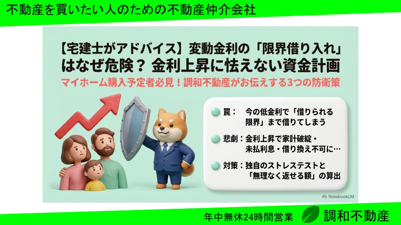 宅建士がアドバイス【変動金利の罠】限界まで借りると危険？未払利息を
