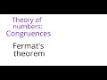 Theory of Numbers: Fermat's Theorem and Modular Arithmetic
