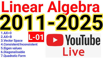 L-01: Linear Algebra (2011-2025) #linearalgebra #csir #net #systemofequations #vectorspaces #pyqs