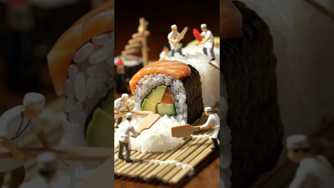 Tiny Sushi Chefs Create a Giant Roll | Whimsical AI Culinary Art! 