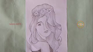 How to draw a girl with beautiful hair style | easy way to draw pencil sketch