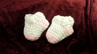 An easy knitting method for making baby shoes/طريقة حياكة سهلة لصنع أحذية الأطفال