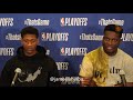 Atlanta Hawks' De'Andre Hunter And Clint Capela After Game 5 Win Over Knicks