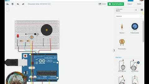 Tinkercad LED LDR Buzzer