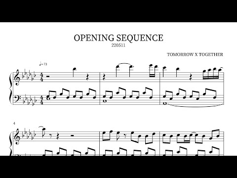 TXT(투모로우바이투게더) - Opening Sequence Piano Sheet(鋼琴譜피아노 악보)