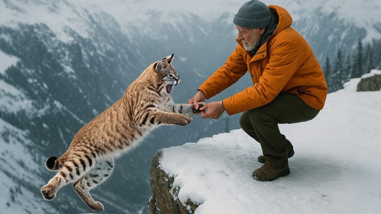 Man Saves Bobcat From Cliff, But When Reaching Shore The Bobcat Does Something Shocking!