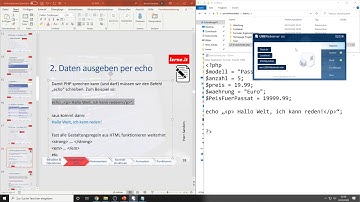 02 PHP Einstieg - Variablen Operatoren UND echo Ausgabe