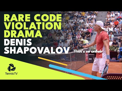 Drama as Denis Shapovalov gets RARE Tennis Code Violation | Rome 2022