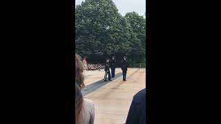 [Female] Changing of the Guard at Arlington Cemetery Tomb of the Unknown Soldier