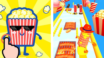 Popcorn Run 3D - Popcorn Stickman Run - All Levels iOS Android GamePlay
