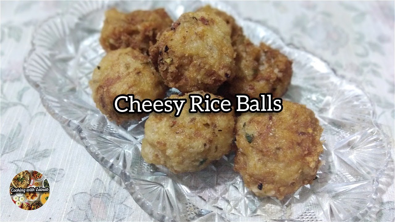 Cheesy rice balls Recipe by Cooking with zainab Zainab Khan Barkii