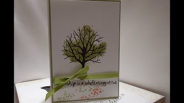 Stampin Up! Sheltering Tree Masking Technique