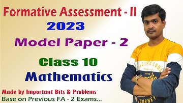 Formative Exam - 2 (fa 2) I Model Paper - 2 I 10th Class Maths I AP FA - II Exam I Ramesh Sir Maths