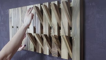 Wood coat rack wall mount, 18 hooks. Walnut!