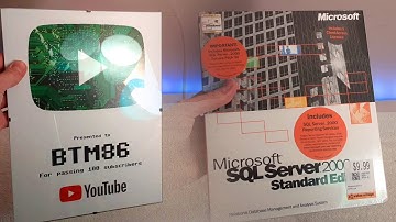 Unboxing A Sealed Copy of Microsoft SQL 2000 & Home Made 100 Subscriber Play Button!