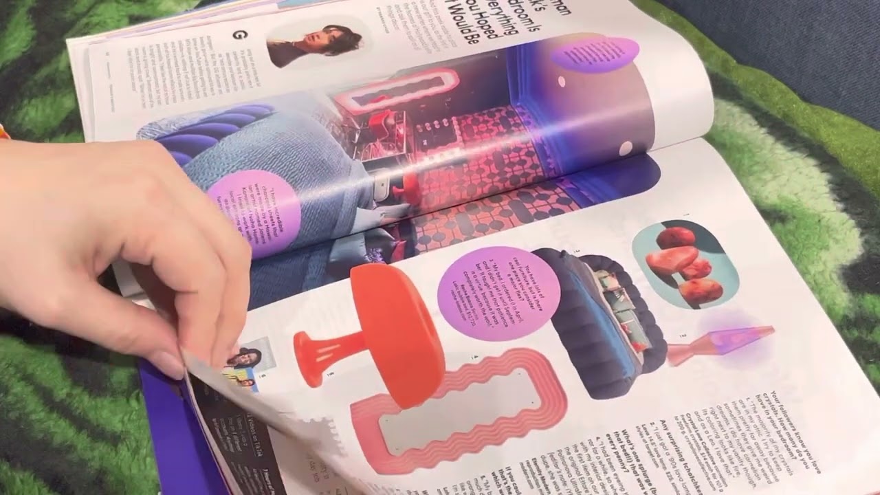 ASMR magazine flip through. Page turning, some talking soft spoken