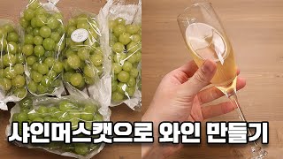 I made White wine with Korean Shine Muskat at home from scratch