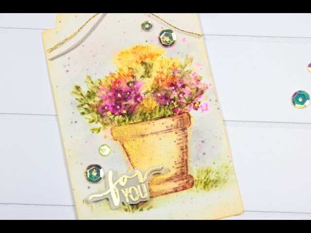 Faux Freehand Watercolor With Art Impressions Stamps - Youtube