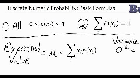 Discrete Probability Distributions: Basic Formulas (Expected Value, Variance)