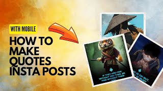 🔥How to Make Motivational Posts for Instagram ⚡| Instagram ke liye Motivational Photo Kaise Banaye.