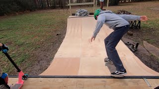 skating backyard half pipe!