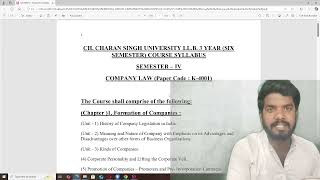 History of Company Legislation in India I LL.B 3 Years CCS I Lecture - 1 I By Rahul Rajput I #law