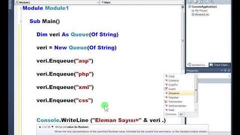 Visual Basic .NET - Ders 369 : Generic Koleksiyonlar Queue Sınıfı Tüm elemanları Silme