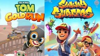 Talking Tom Gold Run Cat Vs Subway Surfers Dubai Prince gameplay HD screenshot 5
