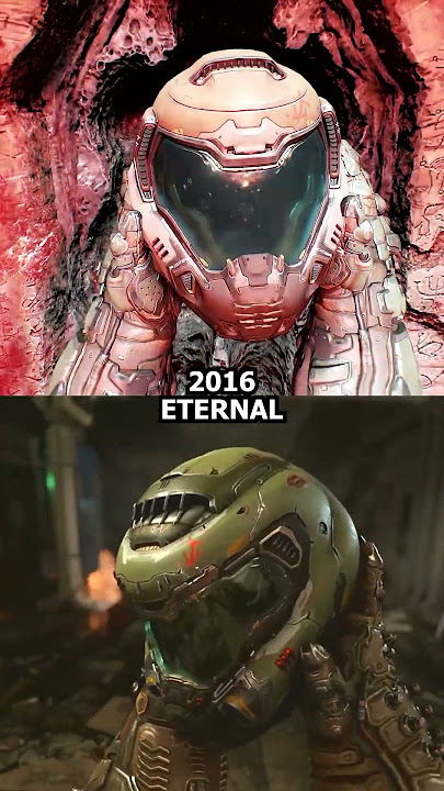 Doomguy's helmet in Doom 2016 vs Eternal #doom #doometernal #doomslayer