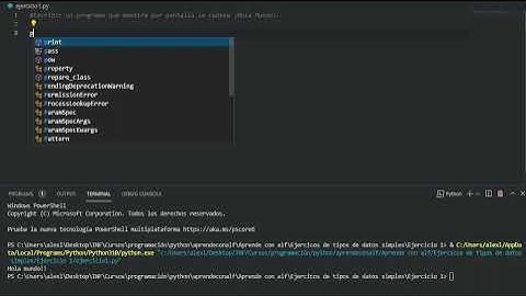 Escribir un programa que muestre por pantalla la cadena ¡Hola Mundo!.-Programación en Python